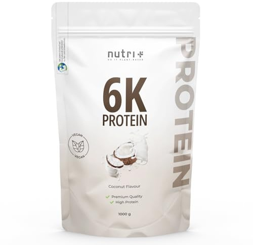 Nutri + Proteinpulver Kokosnuss 1 kg - Kokos Eiweißshake 79% Eiweiß - Coconut Protein Pulver - Eiweißpulver mit allen Aminosäuren Muskelaufbaupräparat