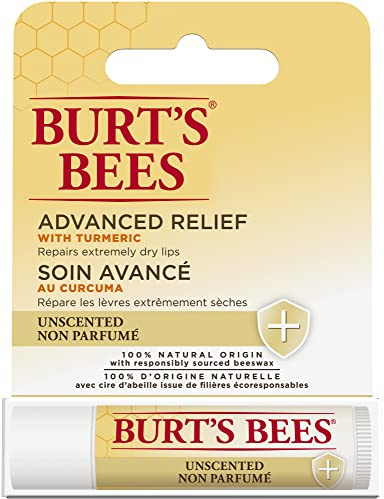 Burt's Bees 100% Natural Origin Advanced Relief Lip Balm With Beeswax and Antioxidant-Rich Turmeric,