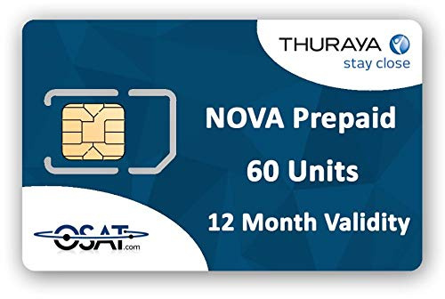 Thuraya Nova SIM Téléphone Satellite avec 60 unités (70 Minutes)