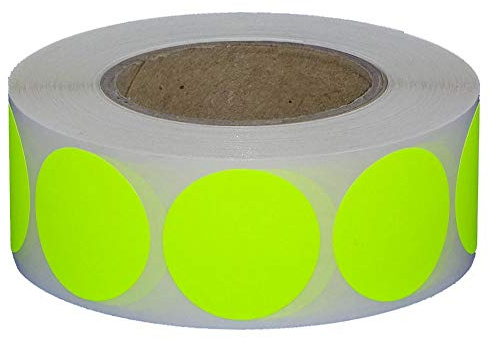 Markierungspunkte Klebepunkte auf Rolle/Durchmesser 40 mm / 1.000 Stück (Leuchtgelb)