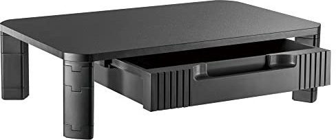 RICOO Schreibtischaufsatz höhenverstellbar WM9 Monitorständer mit Schublade Schreibtisch Erhöhung Monitor Stand Bildschirmerhöhung Laptoptisch Monitorerhöhung Bildschirmständer Laptop Tisch