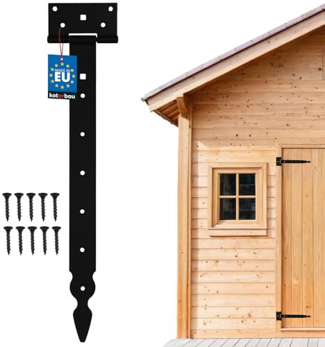 KOTARBAU® Kreuzgehänge T-Scharnier Dekorativ Ladenband Pulverbeschichtet Schwarz 400 mm