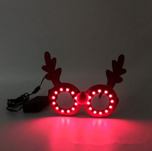 HULA LED Glasses, LED Party Glasses Luminous Glasses Cyberpunk Visor Glasses Light Up Rave Glasses with 7 Color for Halloween (H)