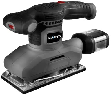 GRAPHITE Ponceuse vibrante 260 W, armature 90 x 187 mm, oscillation 7000-13000 tr/min, amplitude d'oscillation 0,8 mm, accessoires : papier abrasif, bac à poussière avec filtre – 1 pièce, masse 1,7 kg