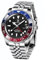 PAGRNE DESIGN Herren mechanische Uhr GMT automatische Uhr Keramische Lünette NH34 Bewegungssimulation Edelstahl Uhr Herren Geschenk（Fünf Perlen blau rot-5）