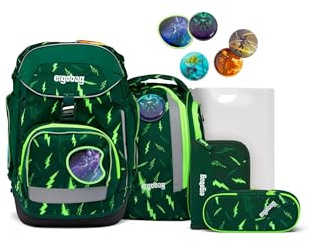 ergobag Schulranzen-Set Pack Set | 6-teiliges Set mit flexiblem ergonomischem Schulrucksack aus der Vorgänger-Kollektion für die 1. Klasse Grundschule
