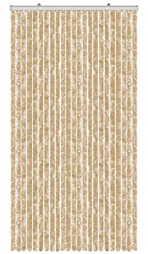 BIANCHERIAWEB Antimoska-Vorhang, Schallschutz, Türverkleidung, Fenster, Haus aus Chenille, 100 x 220 cm, Beige