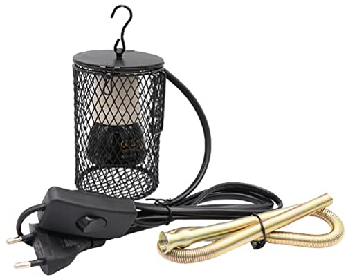 Zerodis Reptilien-Wärmelampe Heizlampe, Keramik-Wärmestrahler Winterheizung Zubehör für Hunde, Vögel, Katzen, Schildkröten, Papageien, Eidechsen (20 * 14 * 11 cm)