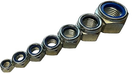 Sechskantmuttern selbstsichernd Feingewinde DIN 985 verzinkter Stahl/Edelstahl M8 M10 M12 M14 M16 M18 M20 M22 M24 Stopmutter Sicherung (25, M 12 x 1,25 mm (Stahl verzinkt))