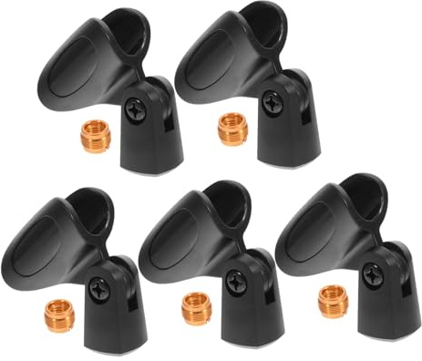 Toyvian 5 Sets Mikrofonständer-clips - Mikrofonhalter Aus Kunststoff - Schwarz Für Gewinde Mit 2 1 Cm Durchmesser