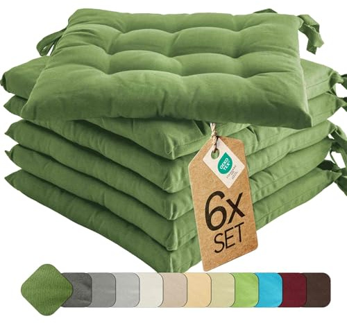 etérea Basic Sitzkissen 40x40 cm 6er Set mit Bändern Indoor Outdoor Kaktus | Mit Bändern · Fest gepolstert · Indoor & Outdoor · 30°C waschbar · 55% Baumwolle, 45% Polyester · OEKO-TEX Made in Green