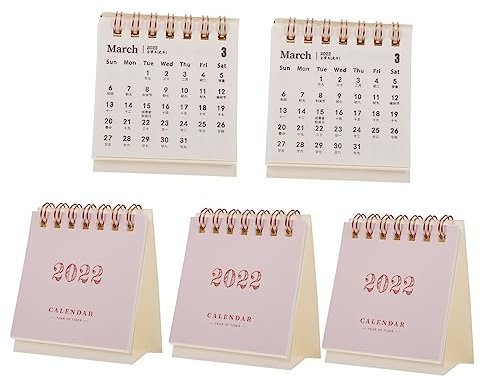 NUOBESTY 5stücke Mini-tischkalender Desktop-kalender Aus Feinem Papier Sorgfältig Verarbeitet Sicher Langlebig Bedruckt Zur Kennzeichnung Des Tages Praktisch Für Büro Und Zuhause