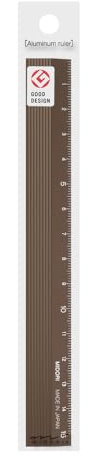 Midori 42288006 Aluminium-Lineal, 15 cm, Braun
