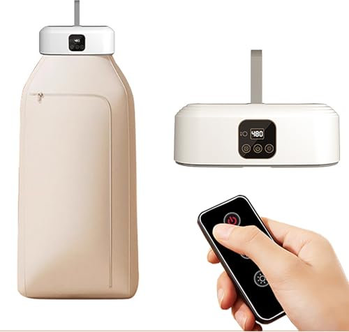 AMZTEMU Portable dryer, Home Portable électrique Séchoir, Séchoir à Linge electrique portable avec télécommande, Seche linge pliable -EU plug(600W)