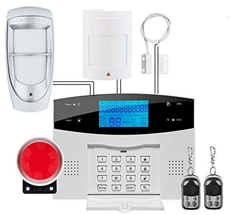 Sistema de alarma DIY de seguridad para el hogar, Sistema de alarma inteligente de Tuya WIFI Alarma antirrobo de alambre inalámbrico Inicio GSM Sistema de alarma con sensor de movimiento de humo de se
