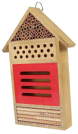 GAROZATION Bienenhaus für Garten mit Beige Farbe Leicht zu Beobachtende Krabbeltierarten Bietet Lebensraum für Insekten und Tausendfüßer im Freien