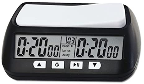 Chinesischer Schachuhr-Timer, ABS-Shell-Schachuhr, Digitaler Timer mit Akustischer Alarmfunktion, Multifunktionsspiel-Schachuhr, Großer Bildschirm, Digitale Dame-Spieluhr