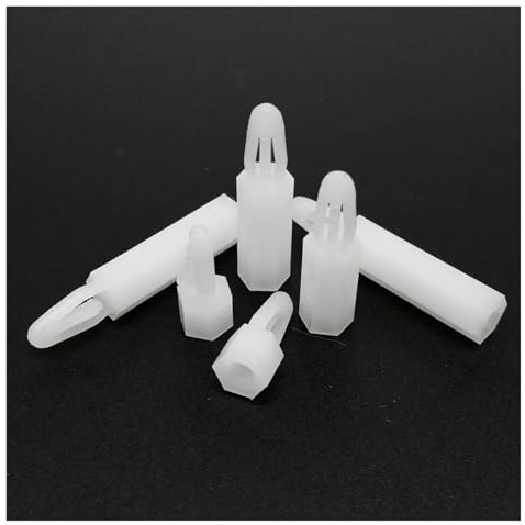 25 Stück M3 Sechskant-Nylon-Kunststoff-Abstandshalter, Abstandshalter, Push-Clip auf Snap-In-Bolzen, feste Halterung, Leiterplatte for 4 mm Loch, 1,6 mm Dicke(M3x10mm)
