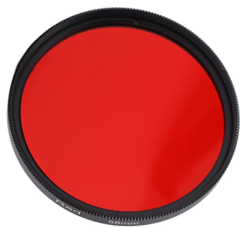 Filtre Rouge Complet, Verre Optique du Filtre de Couleur Rouge Complet, Filtre à Lentille de Caméra Filetée, Verre Optique de Filtre de Couleur Rouge Complet pour Lentille de la