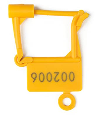 Plastic Padlock Seals Tags Disposable Self-Locking Numbered Tag Tamper Proof Security Padlocks Lable for Water/Electricity Meter Luggage, Bag, Clothes, Shose(Yellow,100pcs)
