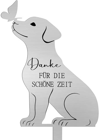 Namalu Piquet de Pierre Tombale pour Animaux de Compagnie Plaque Commémorative en Métal avec Gravure Plaque Funéraire Imperméable Cadeau pour Propriétaires d'animal de Compagnie Chat Chien(Chien)