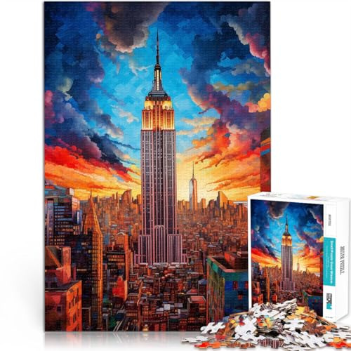 Schwierig und herausfordernd Empire State Building, New York ~ Puzzle für Erwachsene mit 1000 Teilen 50x75cm Verbessern Sie das Gedächtnis