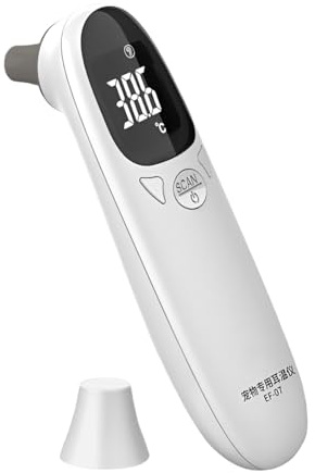 Fieberthermometer Mit Vorgewärmter Sonde | Haustier Thermometer Katzen Hunde Gehäuse USB Aufladbar Doppelter Messmodus Körper Objekt Temperatur LED Display Schweine Kühe Präzise Fiebererkennung