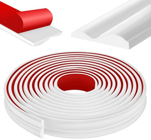 3M Wall Molding Trim, TPE 32mm Peel and Stick Wall Moulding Panels - Paintable White Flexible Self Adhesive Wall Moulding with Scissors for Laminate Floor, Tile, Ceiling & Cabinet DIY Home Decoration