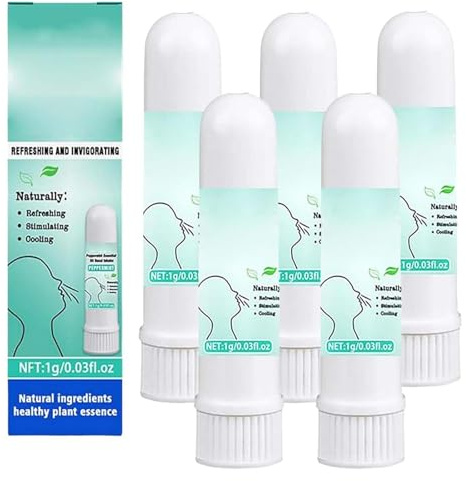 Inhalateur nasal, stick inhalateur nasal rafraîchissant naturel, soulagement rafraîchissant, profitez d'un air frais, stick inhalateur nasal pour femmes et hommes (5pcs)