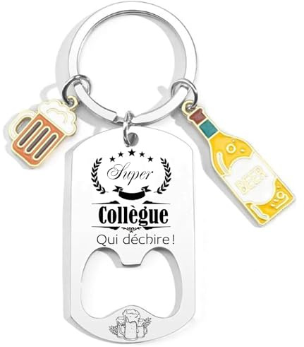 MNBVBV Cadeau Patron Porte-Clés en inox - Cadeau Anniversaire Noël pour patron Collègue de Travail ou Retraité - Idée cadeau Personnalisé Travail