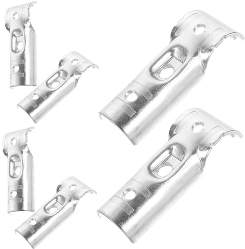Alipis 6pcs Carbon Steel End Rail Clamps Tubing Connectors Non-Welded T Post Clips for Chain Link Fence Construction Corrosion Resistant Pole Clamps