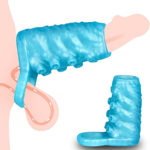 ZWYUAN Silikon Penismanschetten Monster Dildo Cock Penis Sleeve mit Hodenring und Tentakeltextur Penis Extender Penishülle Penisstrecker Sexspielzeug für Männer zür Penis Vergrößerung Verlängerung