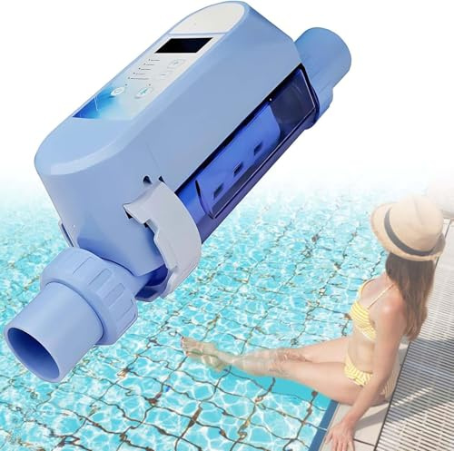 Générateur de Chlore au sel for Piscine, système de chloration Intelligent for Piscine à Eau salée, générateur de sel Automatique avec Panneau numérique et Application de contrôle à Distance(12g/h)