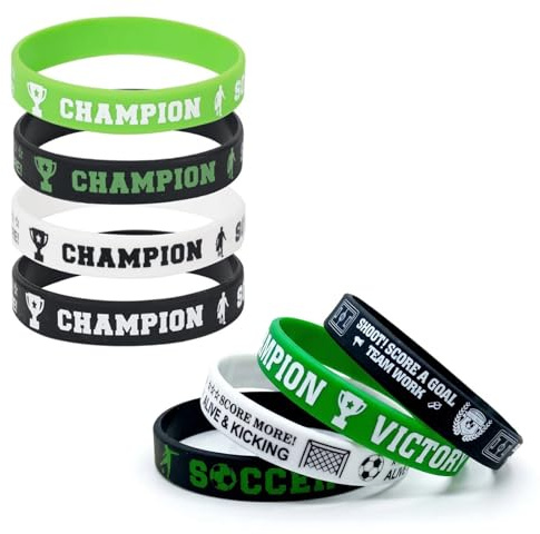 URYVAIW Bracciali in Silicone Calcio Set da 8, Design Coppa del Mondo, Colorati e Robusti, Regalo per Bambini e Tifosi di Calcio