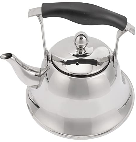 Teiere, Teiera Bollitore con fischio Beccuccio Acqua Boilong Pentola Anti Maniglia calda Riscaldamento dell'acqua Fornello Teiere for la casa(Silver)