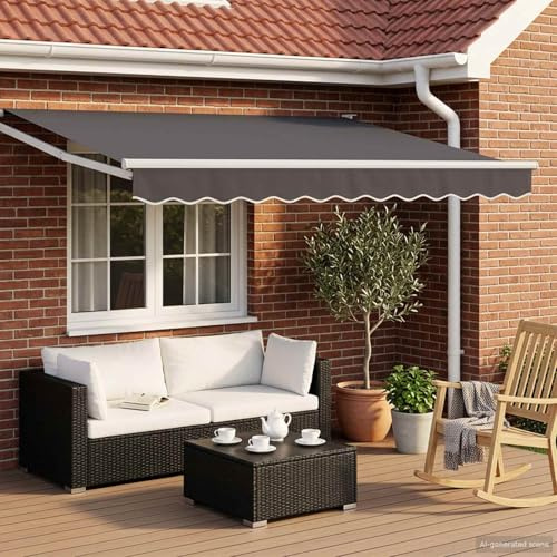 Teenpull Tenda da sole elettrica estensibile antracite, 2,5 x 2 m, con LED, sensore meteo, telaio in alluminio, braccio articolato, funzionamento motorizzato, protezione UV e pioggia per terrazza