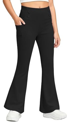 Leggings solides doublés en polaire pour filles - Pantalon de jogging pour tout-petits et grands enfants - Pantalon chaud d'hiver doux et décontracté