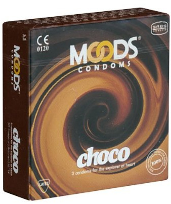 MOODS Choco Condoms - 3 Kondome mit Schokoladen-Aroma für köstliche Momente zu zweit