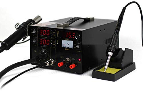 GOWE 3 in 1 Pump Type Hot Air Rework Station Heat Gun Soldering Station with DC Power Supply