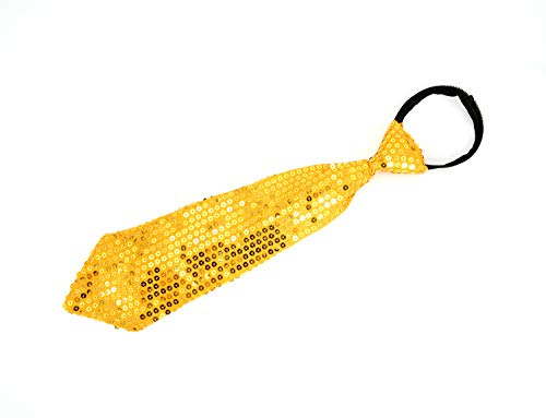 TrendandStylez Glitzer Krawatte Gold, Pailletten, Schlips, für Karneval, Halloween, Fasching