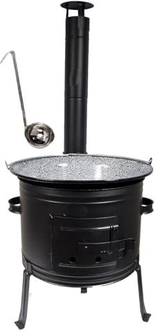 Set Ungarischer Ofen 39 +Gulaschkessel 30 Liter + GRATIS Schöpflöffel Gulaschkanone Suppenkessel