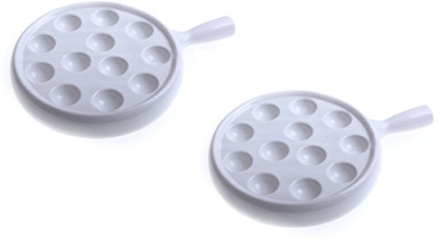 Schneckenpfanne mit Handgriff 12 Augen - 2 Stück Porzellan escargot pan