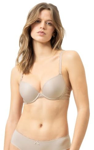 Mey Damen Push-up-BH mit Spitze Serie Amorous | Gepolsterter Bügel-BH mit Cups, Steg mit Zieranhänger, Spitze, verstellbarer Haken-Ösen-Verschluss, Simplex-Material