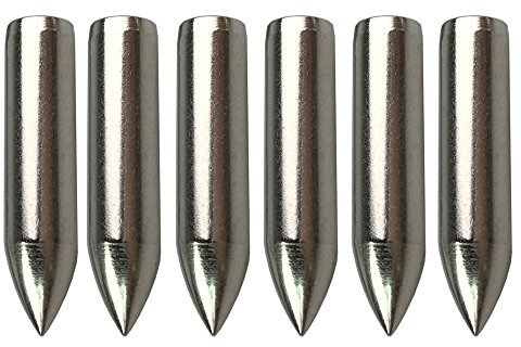 Milaem 6mm Jagdspitzen Pfeilspitzen Stahl Ziel Pfeilspitzen für Holzpfeil und Bambus Pfeile(Packet per 50)