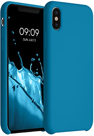 kwmobile Housse Compatible avec Apple iPhone X Coque - Housse de téléphone Protection Souple en TPU Silicone - Bleu Vif
