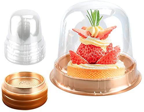 Clear Plastic Cupcake Container,25 PC Diameter 5.3 in Height 4.2 in Muffin Pod Dome Disposable Individual Box Single Holders With Lid for Wedding Birthday Christmas Halloween