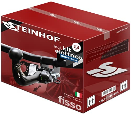 STEINHOF Nuovo gancio di traino estraibile orizzontale compatibile con Dacia Sandero berlina due volumi 5-porte 01.2013-2020 con 13-poli kit elettrico universale