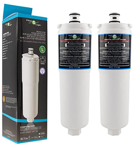 Filterlogic FFL-111B | 2x Filtre à eau interne du frigo compatible avec 3M CS-52 pour Bosch, Siemens, Neff, Gaggenau réfrigérateur américain avec cartouche filtrante 5553629 00576336 00640565 CS-452
