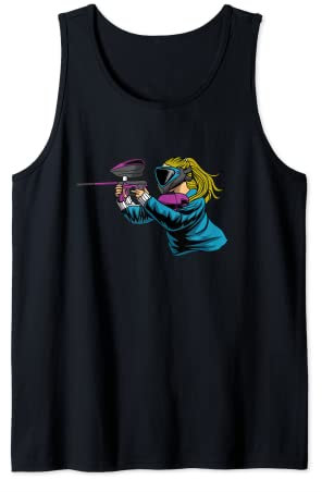 Paintball Gewehr Paintballspielerin - Helm Paintballer Tank Top