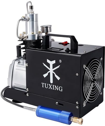 TUXING Hochdruck Luftkompressor, 4500Psi Pcp Luftkompressor,220V-1800W-Manuell Stop Version Pcp Paintball Luftkompressor für PCP Gewehr, Luftpistole,Tauchflasche